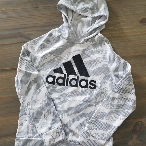 Adidas Other - Adidas Hoodie Youth M 10/12 Black/White Pattern
